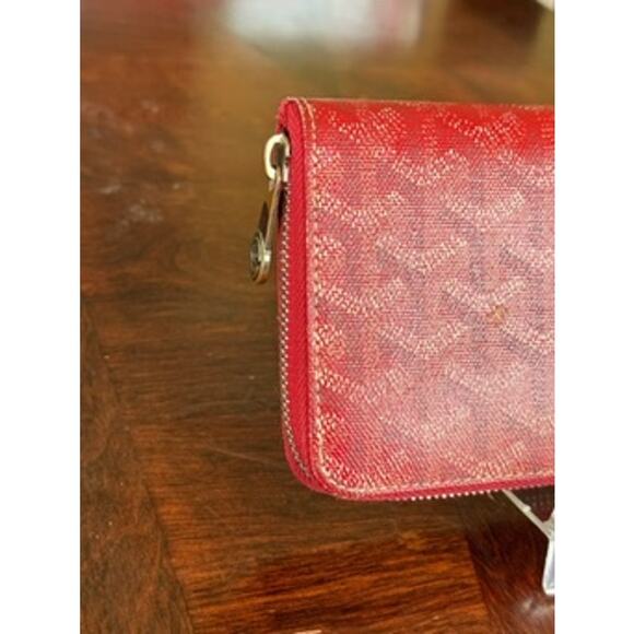 GOYARD  Goyardine Matignon Zip Around GM Wallet Red*EXCELLENT condition*BOX - Picture 6 of 16
